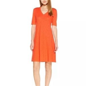 NWT. Eileen Fisher Small Petite Hemp/Organic Cotton V Neck Dress.